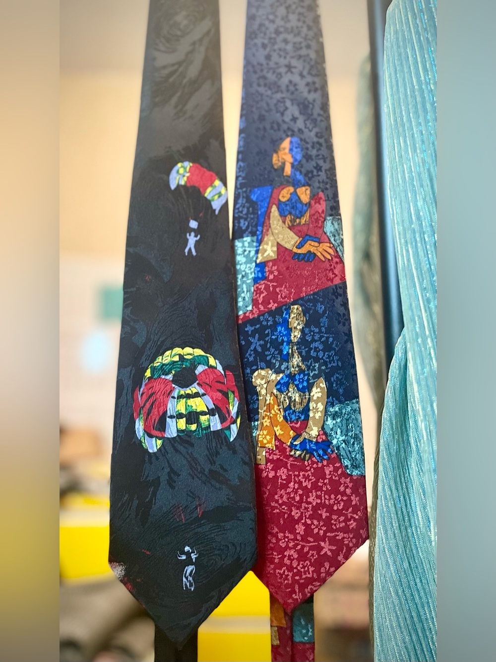 100% Silk Abstract Art Ties